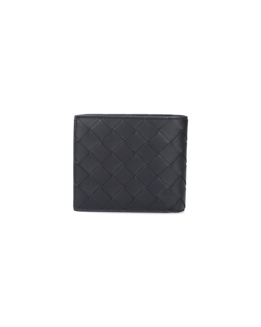 Bottega Veneta Black Bi-fold Woven Wallet for men