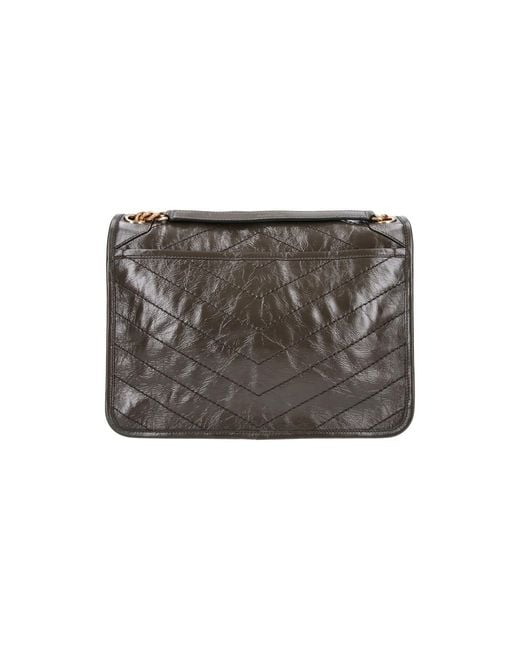 Saint Laurent Gray Medium Shoulder Bag "Niki"