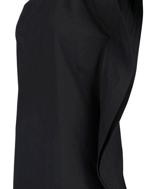 Stella McCartney Black Cotton Mini Dress With Clean Lines