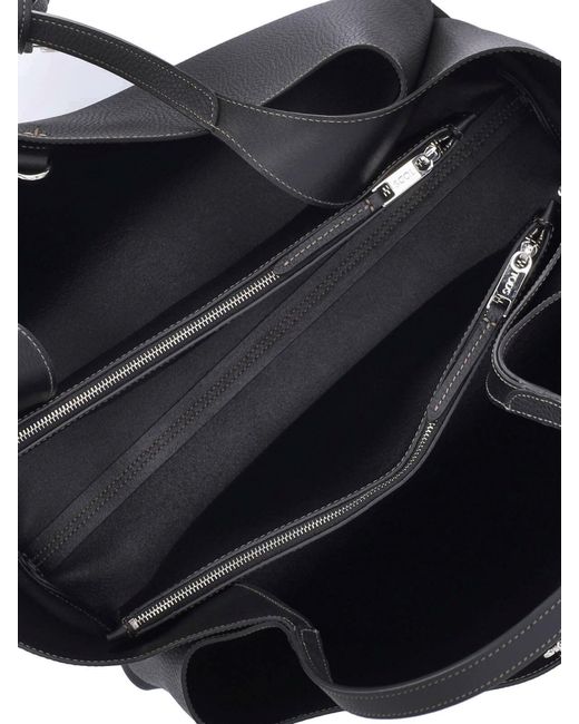 Tod's Black T Timeless Medium Leather Tote Bag