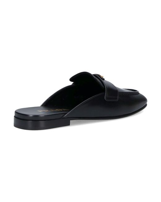 Prada Black Logo Mules