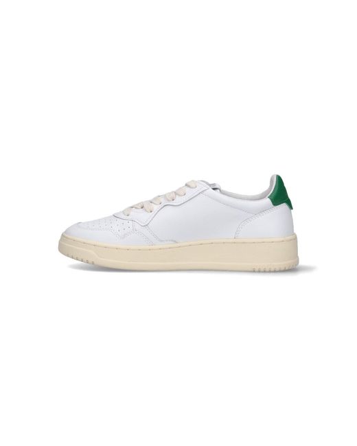 Autry White Medalist Leather Low-Top Sneakers for men