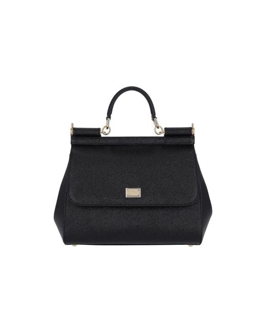 Dolce & Gabbana Black Sicily Large Handbag