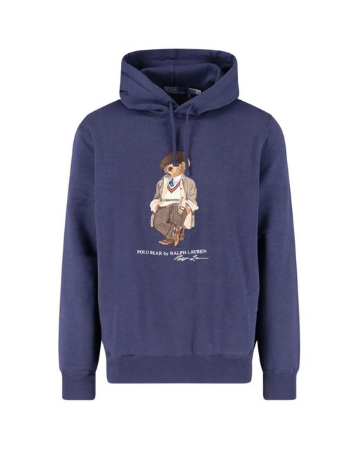 Felpa Con Cappuccio "Polo Bear" di Polo Ralph Lauren in Blue da Uomo