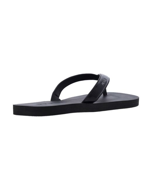 Prada White Leather Logo Sandals for men