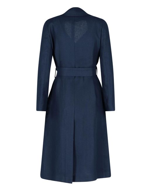 Tagliatore Blue Double-breasted Trench Jacket