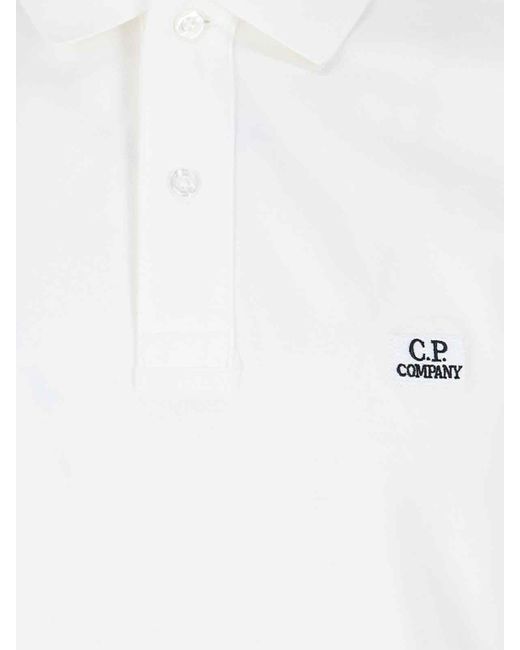 Polo Logo di C P Company in White da Uomo