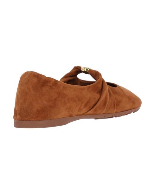 Loewe Brown Ballet Flats “Pebble Soft”