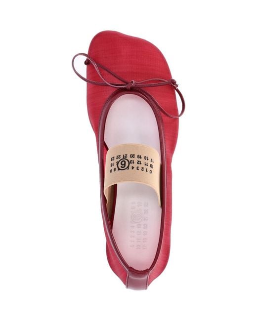 MM6 by Maison Margiela Red Ballet Flats "Anatomic"