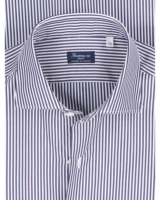 Finamore 1925 Purple Striped Shirt for men