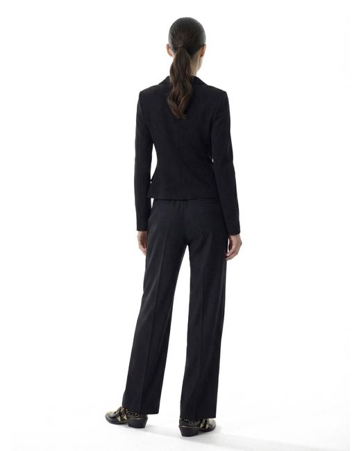 Jil Sander Blue Tailored Wide-Leg Pants With Mid-Rise Waistband