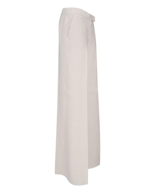 Max Mara White Linen Trousers