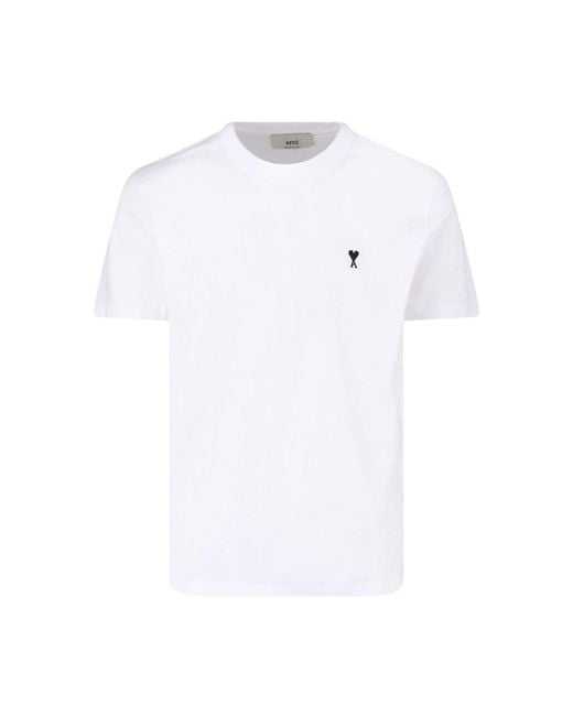AMI White De Coeur T-Shirt for men