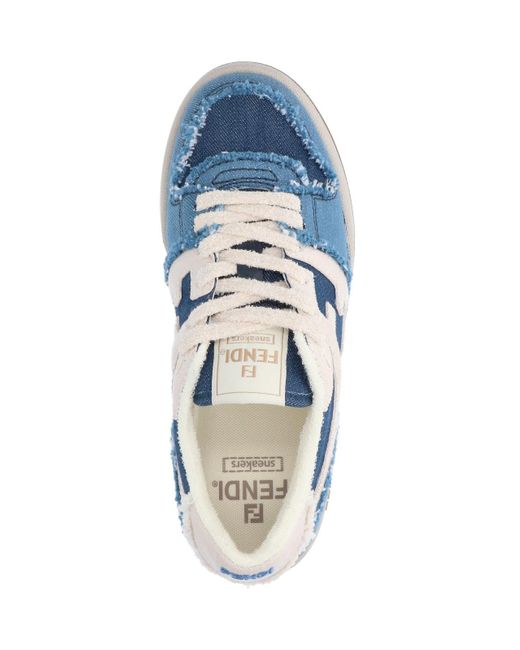 Fendi Blue 'match' Low-top Sneakers
