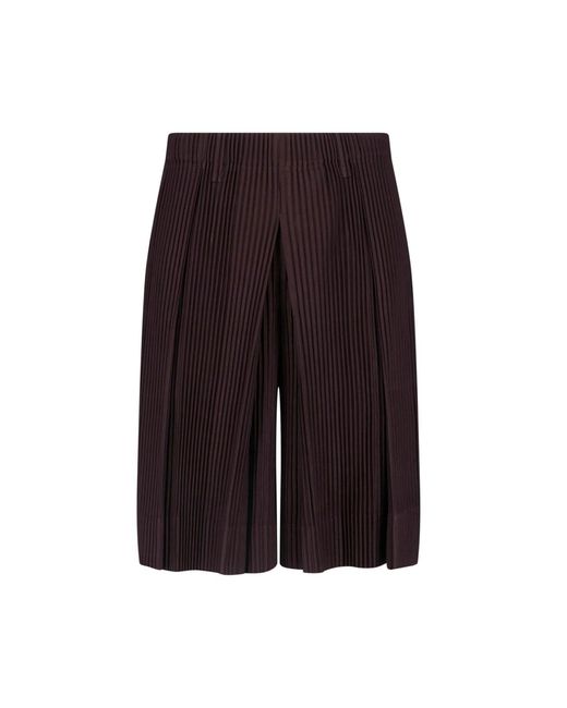 HOMME PLISSÉ Purple Pleated Shorts for men
