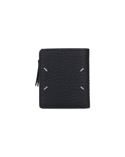 Maison Margiela Black Grained Leather Wallet With Brass & Zinc Hardware