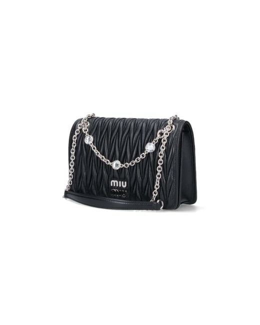 Miu Miu Mini Matelassé Crossbody Bag in Black Lyst
