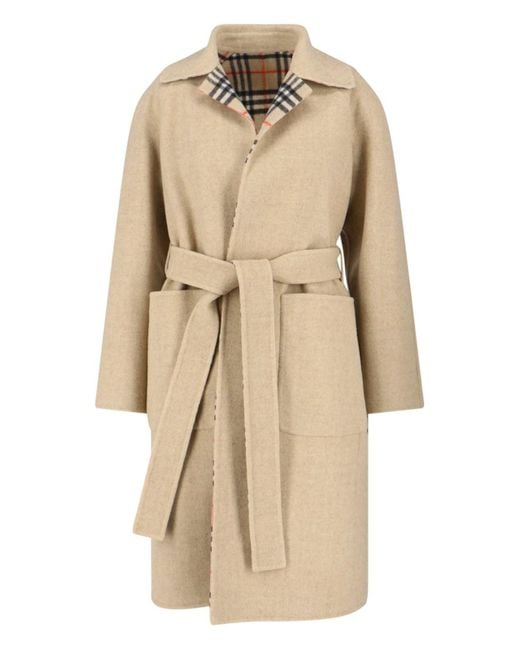 Burberry Natural Reversible Wool Coat