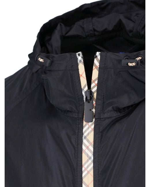 Burberry Blue Hooded Jacket "Clapton" for men