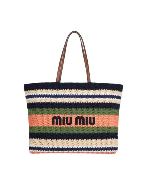 Miu Miu Black Logo Tote Bag