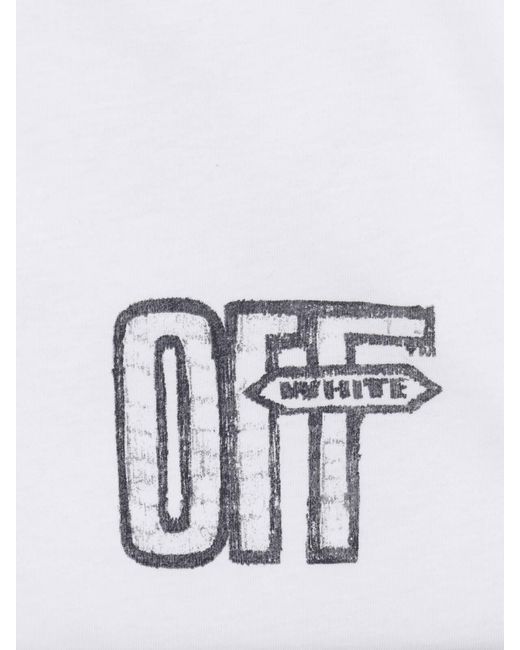 Off-White c/o Virgil Abloh White Graphic Logo Crewneck T-Shirt for men