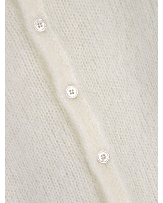 Loewe White Mohair Blend Cardigan