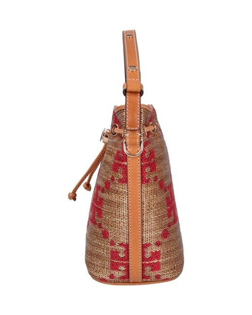 Tory Burch Pink Bucket Bag T Monogram