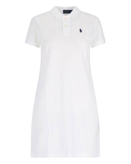 Polo Ralph Lauren White Logo Midi Dress