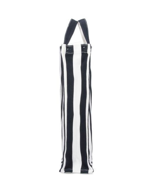 Patou Black Striped Tote Bag