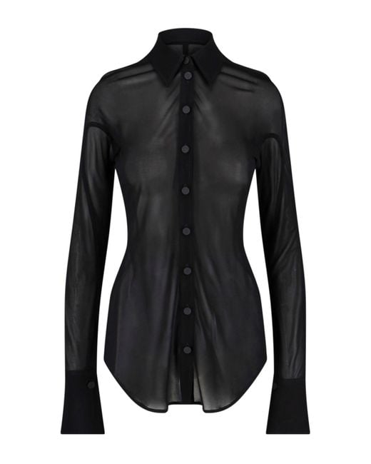 Mugler Black Semi-transparent Shirt