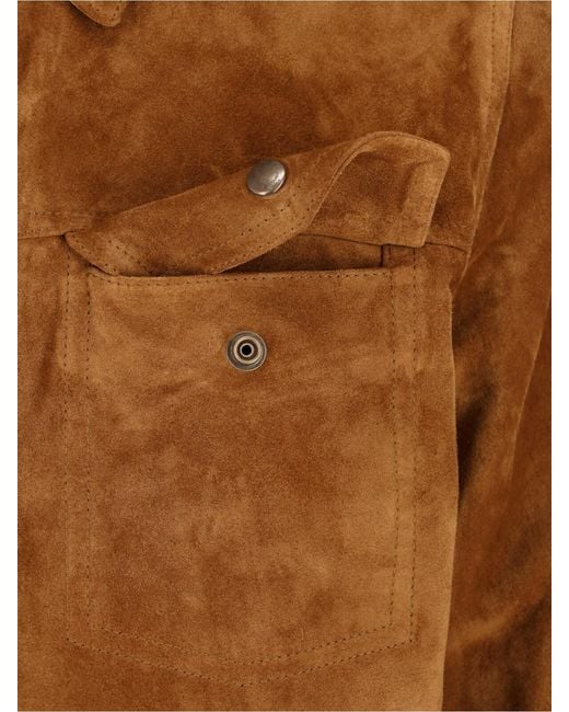 Saint Laurent Brown Suede Jacket for men