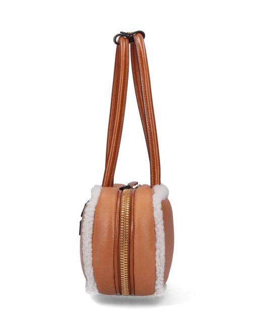 Miu Miu White 'Arcadie' Shearling Bag