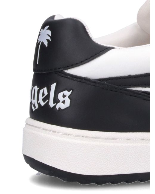 Palm Angels Black 'palm University' Two-tone Leather Sneakers for men