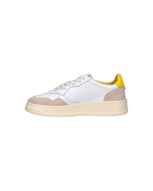 Autry White Cow Leather & Suede Sneakers