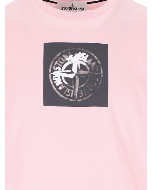 Stone Island Pink Logo T-shirt for men