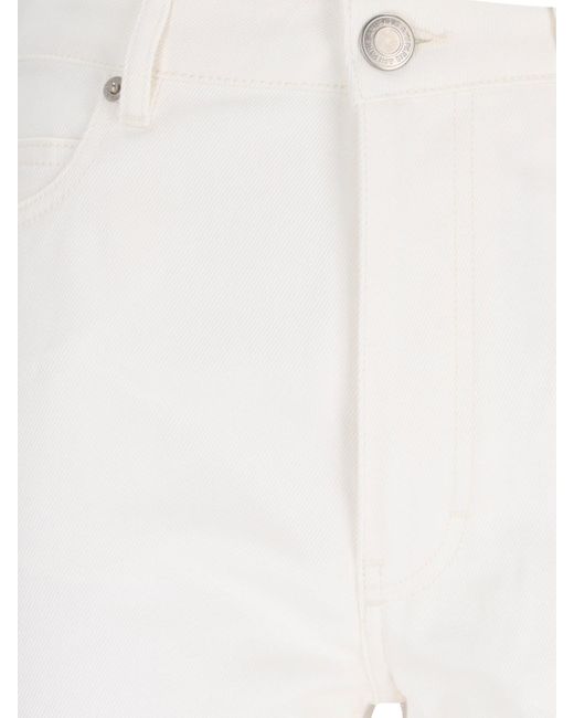 AMI White 'straight Fit' Trousers