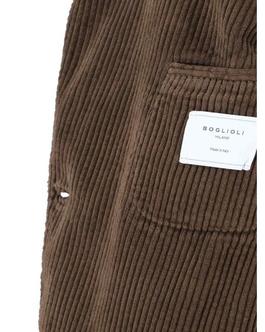 Blazer In Velluto A Coste di Boglioli in Brown da Uomo