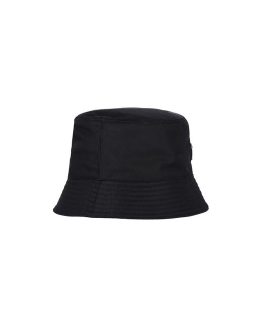 Cappello Bucket Logo di Prada in Black