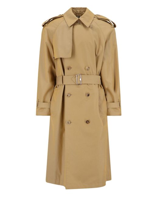 Burberry Natural Double-breasted Midi Trench Coat for men