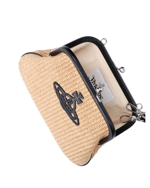 Vivienne Westwood Natural Woven Frame Clutch Bag