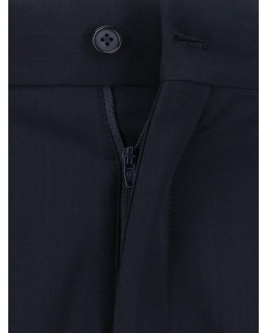 Giorgio Armani Blue Virgin Wool Straight Pants for men