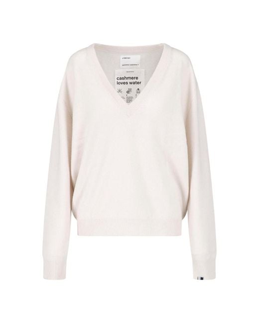 Extreme Cashmere White Cashmere Sweater "Ben"