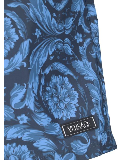 Costume da bagno con stampa barocco di Versace in Blue da Uomo