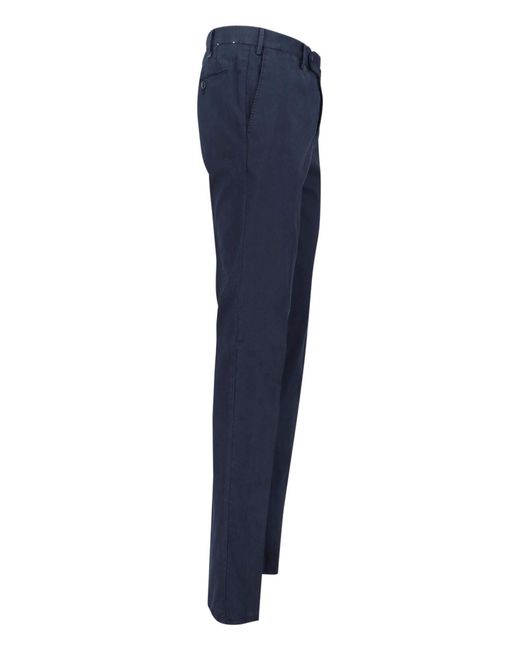 PT Torino Blue Cotton Blend Trousers for men