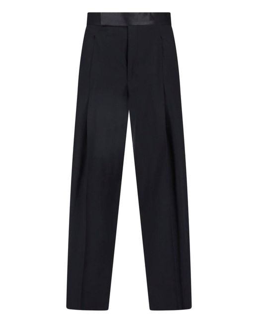 Giorgio Armani Blue Tailored Virgin Wool Trousers for men