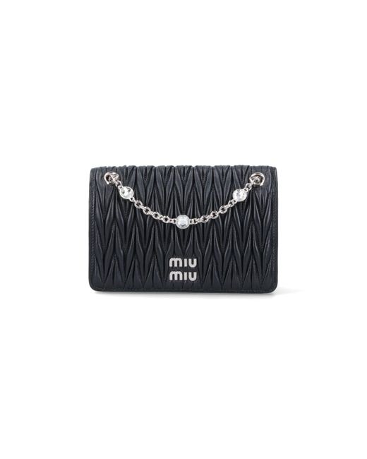 Miu Miu Mini Matelassé Crossbody Bag in Black Lyst