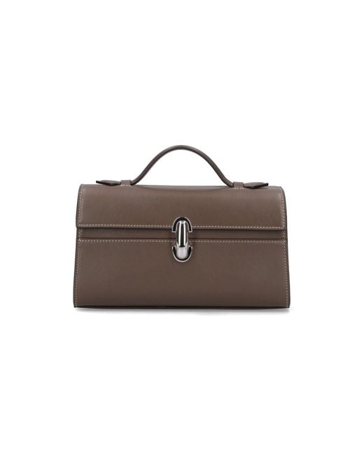 SAVETTE Brown "Symmetry" Clutch