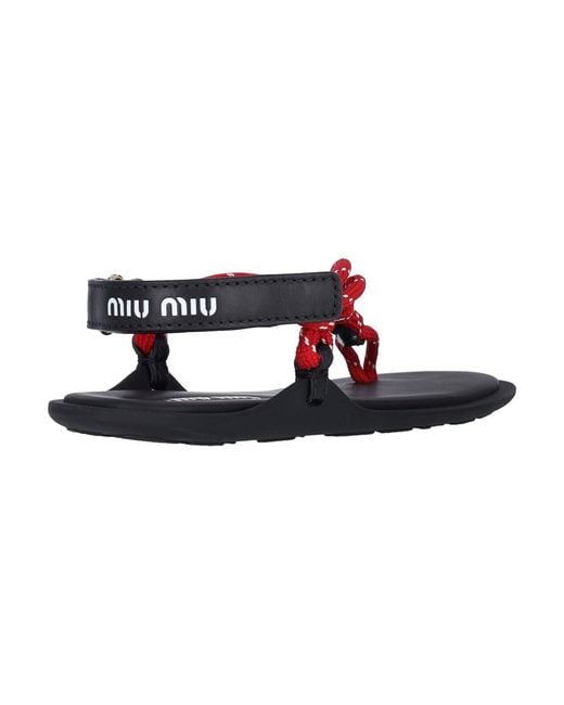 Miu Miu Red "Riviere" Sandals
