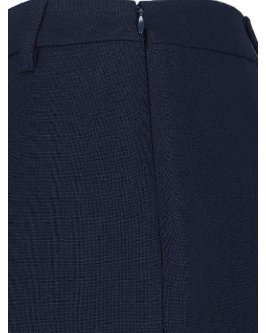 Prada Blue Virgin Wool Skirt