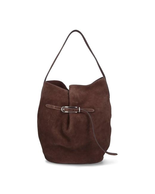 Liffner Brown 'Belted Bag' Large Bucket Bag